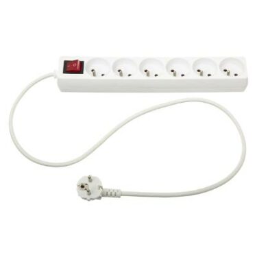 PRISE ELEC 6 BLANCHE