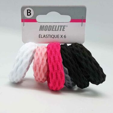 ELASTIQUE MOUSSE X 6 - NOIR/GR