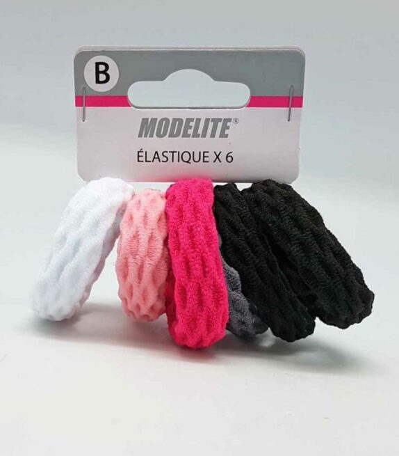 ELASTIQUE MOUSSE X 6 - NOIR/GR