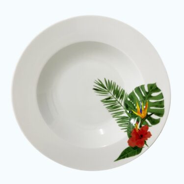 ASSIETTE CREUSE 22 HIBISCUS