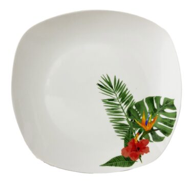 ASSIETTE CARRE PLATE 27 HIBISC