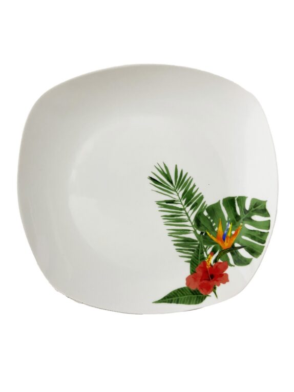 ASSIETTE CARRE PLATE 27 HIBISC