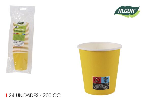 SET 24 GOBELET 200CC JAUNE QUA