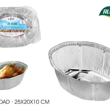 BARQUETTE OVAL ALU 25X20X10CM