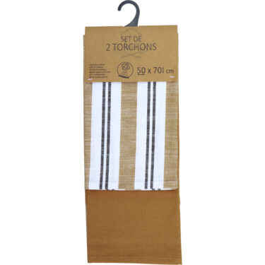 SET 2 TORCHON 50X70CM BEIGE