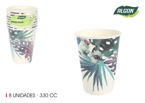 SET8 GOBELET CARTON 330CC FLEU