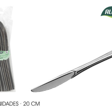SET10 COUTEAU 20CM ARGENT PLAS