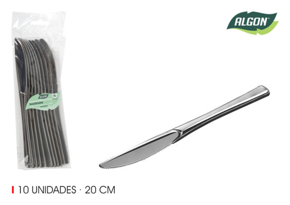SET10 COUTEAU 20CM ARGENT PLAS