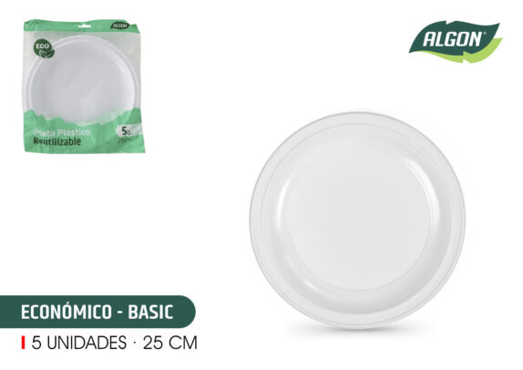 SET5 ASSIETTE D25CM PLASTIQUE