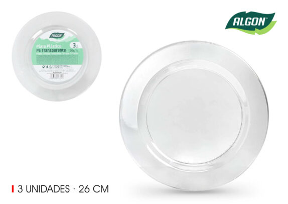 SET3 ASSIETTE PS TRANSPARENT D