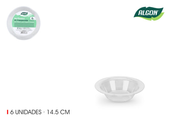 SET6 BOL PS TRANSPARENT 14.5CM