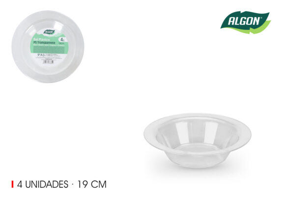 SET4 BOL PS TRANSPARENT D19CM