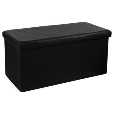 POUF PLI DOUBLE PVC NOIR