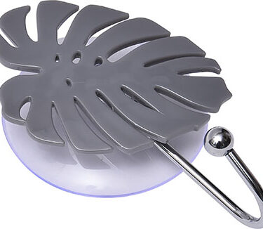 PATERE FEUILLE VENTOUSE GRIS