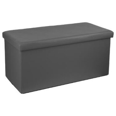 POUF PLI DOUBLE PVC GRIS