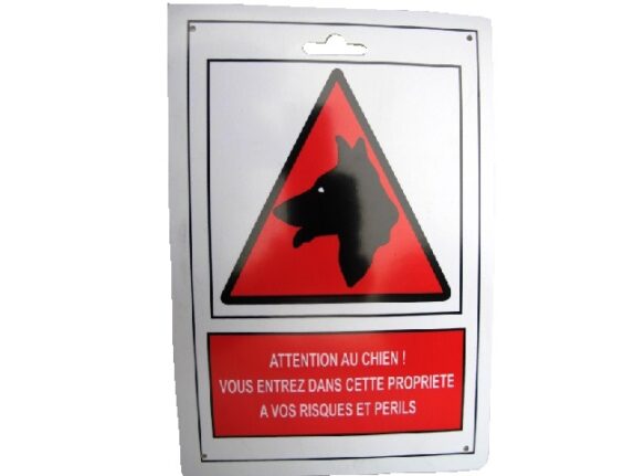PLAQUE ATTENTION AU CHIEN 25X1