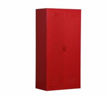 ARMOIRE 2 P MIROIR ROUGE