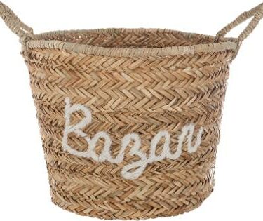 PANIER OSIER BRODERIE BLANC
