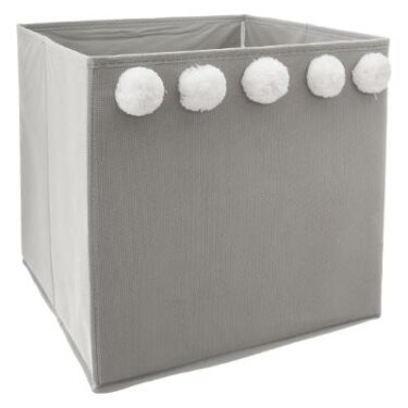 BAC RANGEMENT POMPOM X 5 GRIS