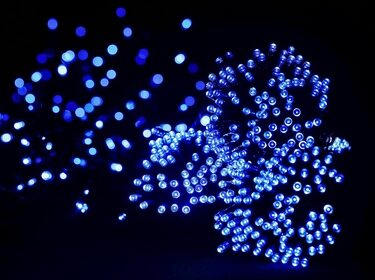GUIRLANDE SOLAIRE 50 LED BLEU