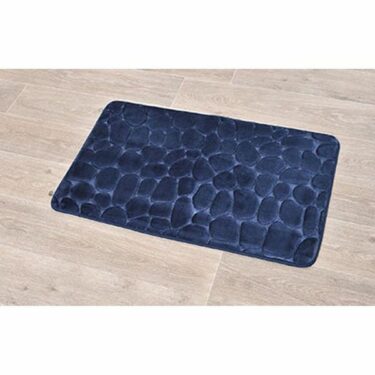 TAPIS GALET 50X80 BLEU MARINE