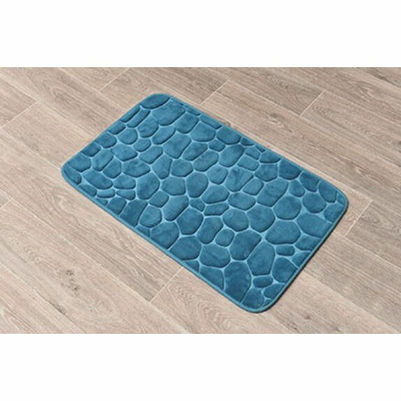 TAPIS GALET 50X80 BLEU CANARD