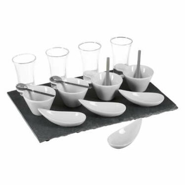 SET APERITIF ARDOISE 17P
