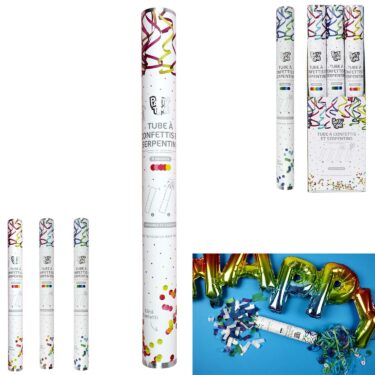 TUBE A CONFETTIS ET SERPENTINS