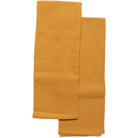 SET 2 TORCHON 50X70 JAUNE MOUE