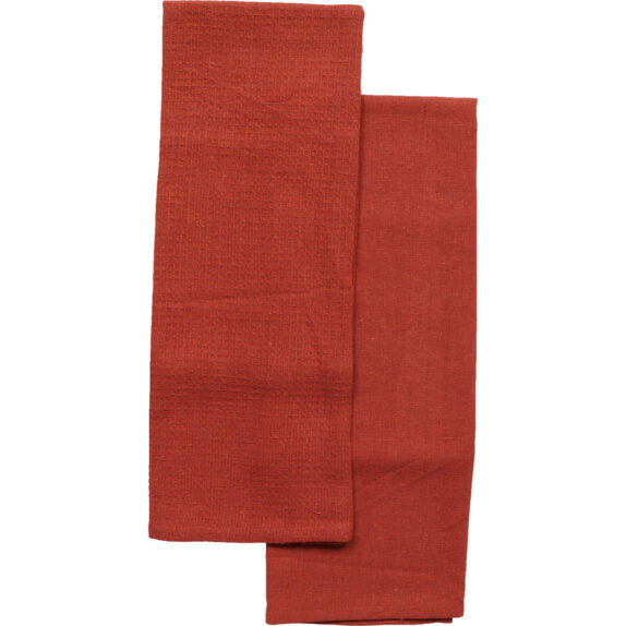 SET 2 TORCHON 50X70 TERRACOTTA