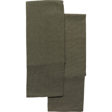 SET 2 TORCHON 50X70 VERT FONCE