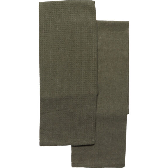 SET 2 TORCHON 50X70 VERT FONCE
