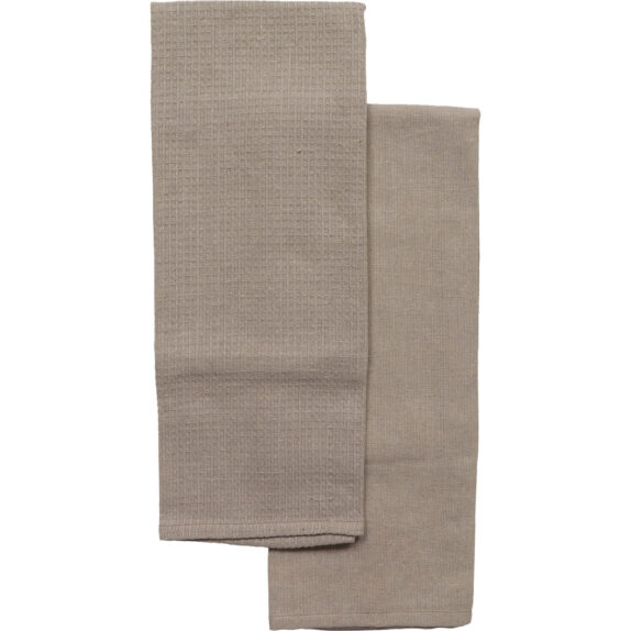 SET 2 TORCHON 50X70CM TAUPE