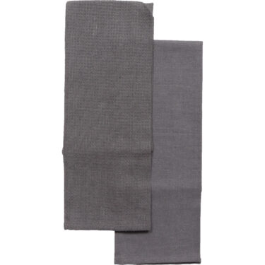 SET 2 TORCHON 50X70 GRIS FONCE