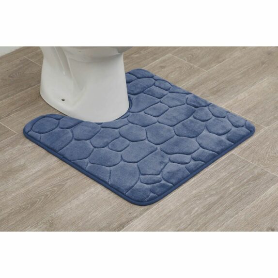 TAPIS CONTOUR WC GALET BLEU