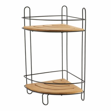 ETAGERE D'ANGLE FIL METAL/BAMB
