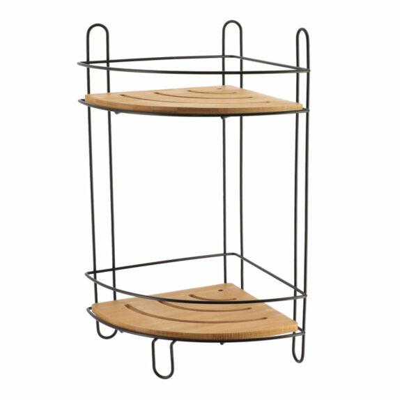 ETAGERE D'ANGLE FIL METAL/BAMB