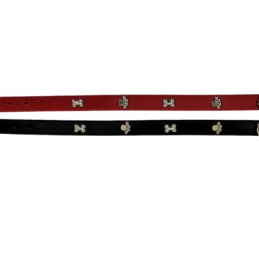 COLLIER CUIR 25MM DECORS METAL