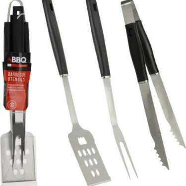 SET OUTILS BARBECUE 3PCS NOIR