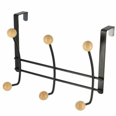 PATERE METAL 6 CROCHETS BOIS -