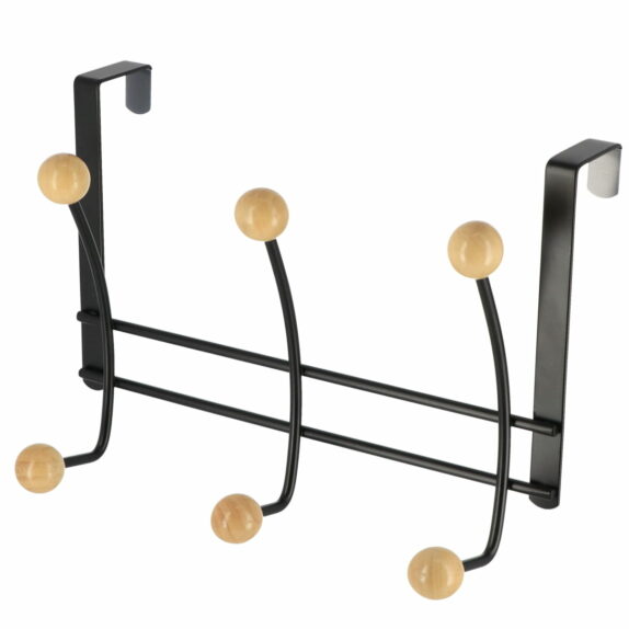 PATERE METAL 6 CROCHETS BOIS -