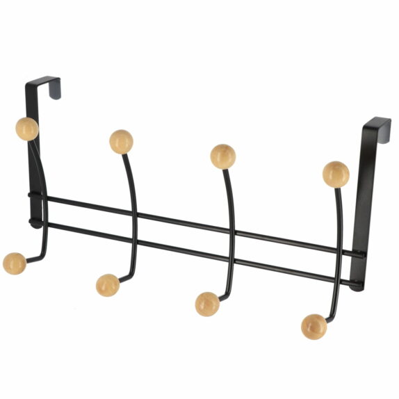 PATERE METAL 8 CROCHETS BOIS -