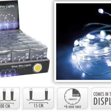 FIL ARGENT 132 LED BLANC