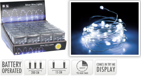 FIL ARGENT 132 LED BLANC