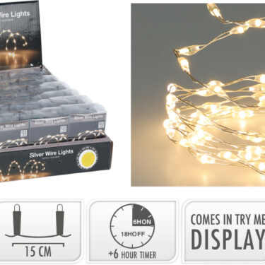 FIL ARGENTE 132 LED BLANC CH.