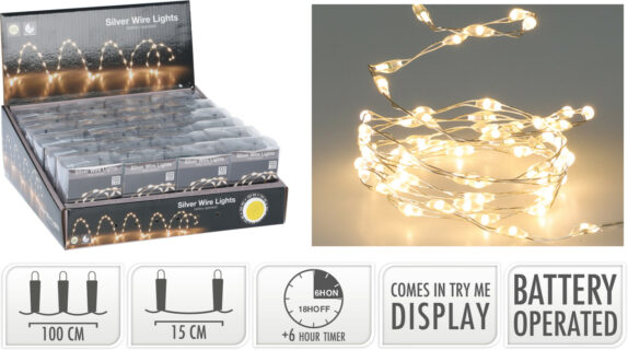 FIL ARGENTE 132 LED BLANC CH.
