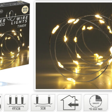 FIL ARGENT 100LED BLANC CHAUD
