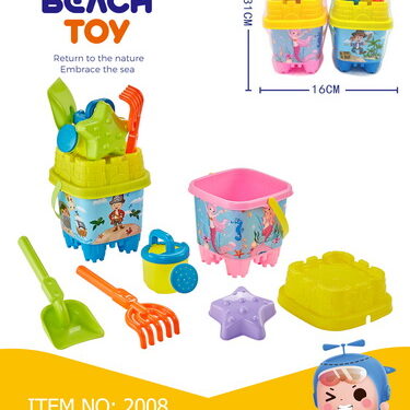 JOUETS PLAGE SEAU GARNI 6PCS