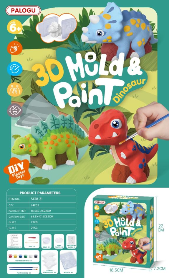 MOULE DINO À PEINDRE 3D