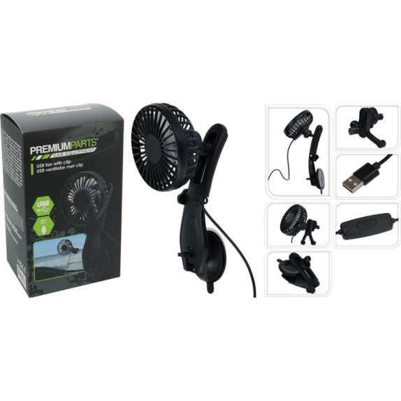 VENTILATEUR VOITURE NOIR 175X1